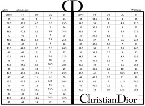 do dior shoes come in half sizes|christian Dior size chart.